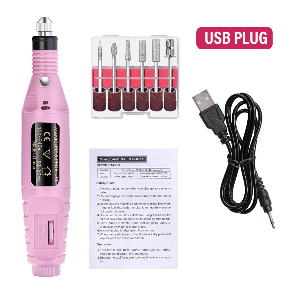 Strong Nail Polishing Tool Set LULAA Electric Nail Drill Machine For Pedicure Grinding 9