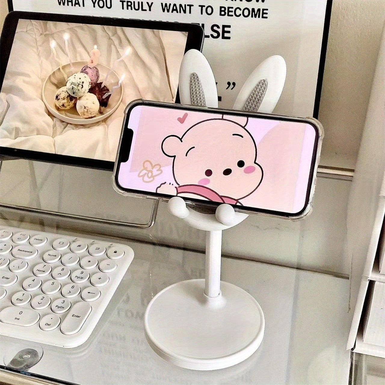 Universal Rabbit Phone Stand HandsFree Plastic Holder For Phones  Tablets Room Decor 2