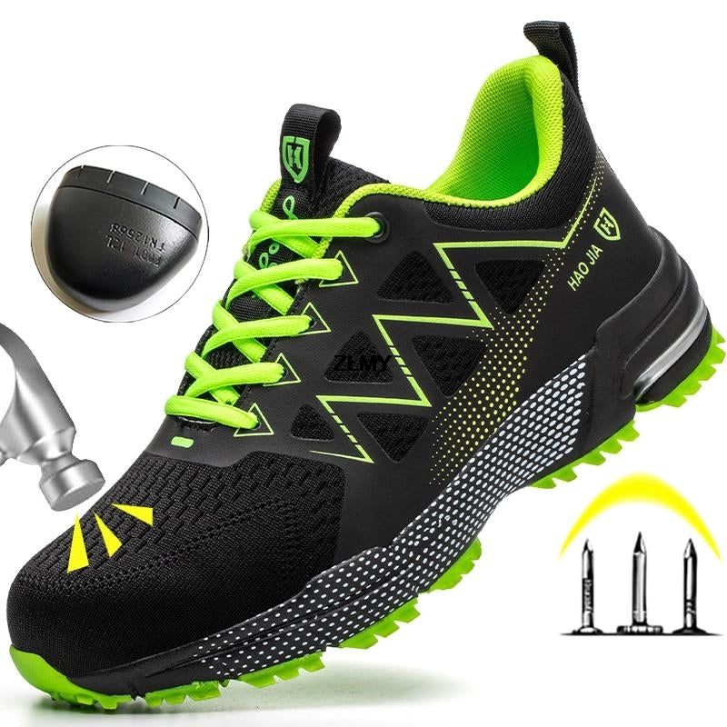 Puncture Proof Steel Toe Sneakers For Men Antismash Safety Boots Work Shoes Breathable Construction