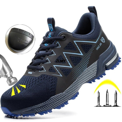 Puncture Proof Steel Toe Sneakers for Men Anti-smash Safety Boots Work Shoes Breathable Construction Footwear