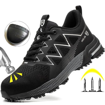 Puncture Proof Steel Toe Sneakers For Men Antismash Safety Boots Work Shoes Breathable Construction
