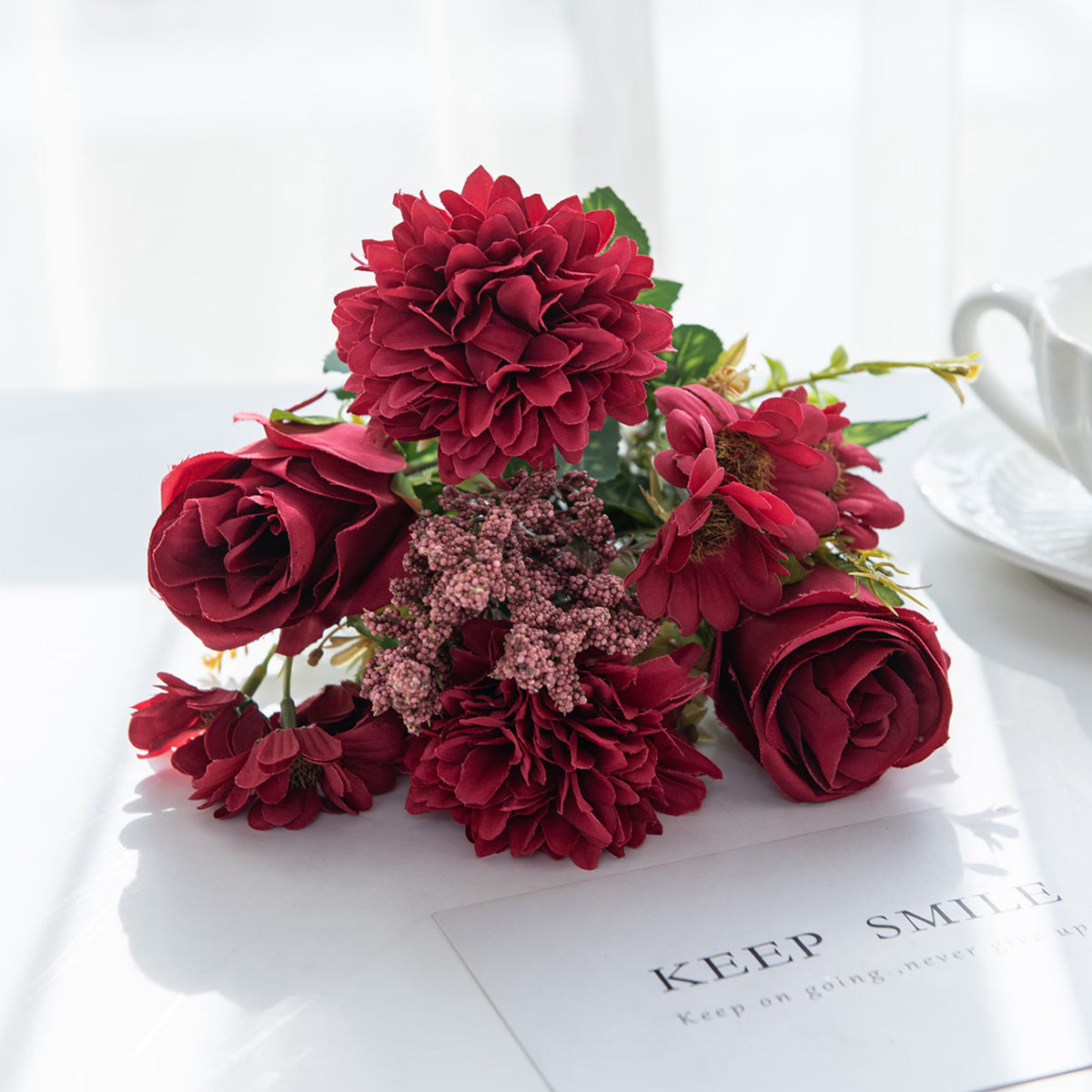 Cheap Artificial Flowers for New Year, Silk Rose Wedding Arch, Christmas Home Decor