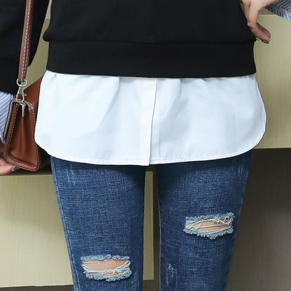 Women Blouse Extender, Adjustable Layering Faux Top, Mini Skirt False Hemline, Split Underskirt