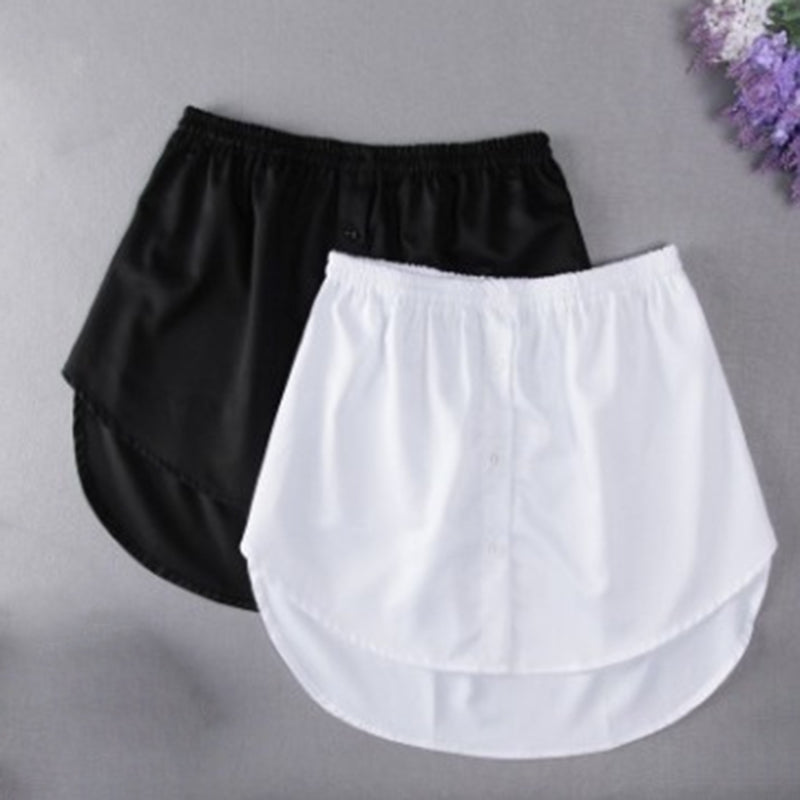 Women Blouse Extender, Adjustable Layering Faux Top, Mini Skirt False Hemline, Split Underskirt