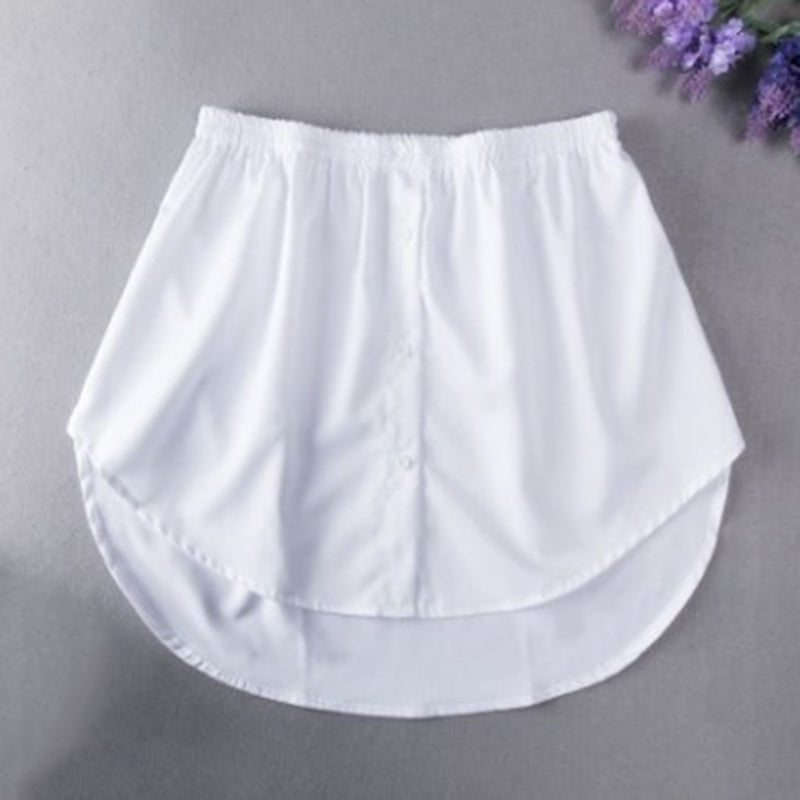 Women Blouse Extender, Adjustable Layering Faux Top, Mini Skirt False Hemline, Split Underskirt
