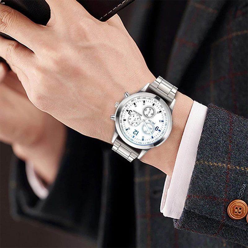 Fashion Mens Quartz Steel Band Watch Business Watch 2