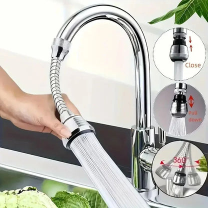AquaFlex 360° Swivel Faucet Extender - Dual-Mode Anti-Splash Aerator for Kitchen & Bathroom