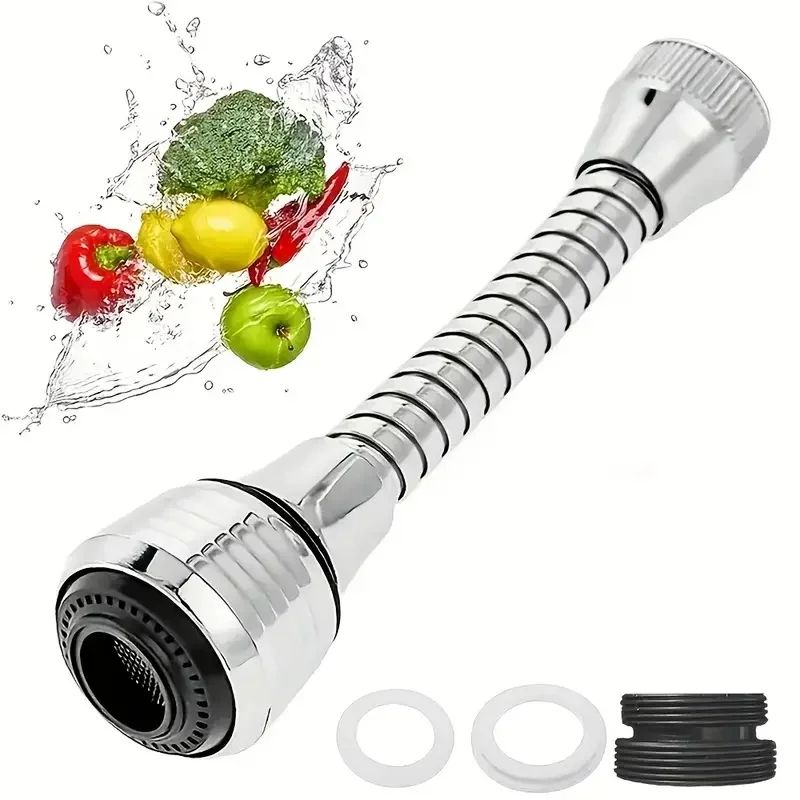 AquaFlex 360 Swivel Faucet Extender  DualMode AntiSplash Aerator For Kitchen  Bathroom 4