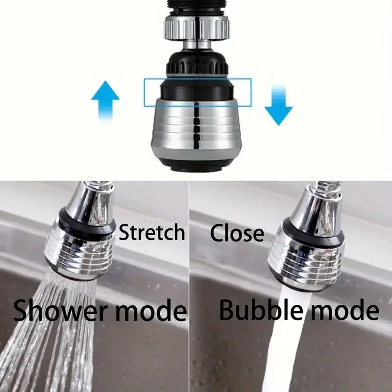 AquaFlex 360 Swivel Faucet Extender  DualMode AntiSplash Aerator For Kitchen  Bathroom 5