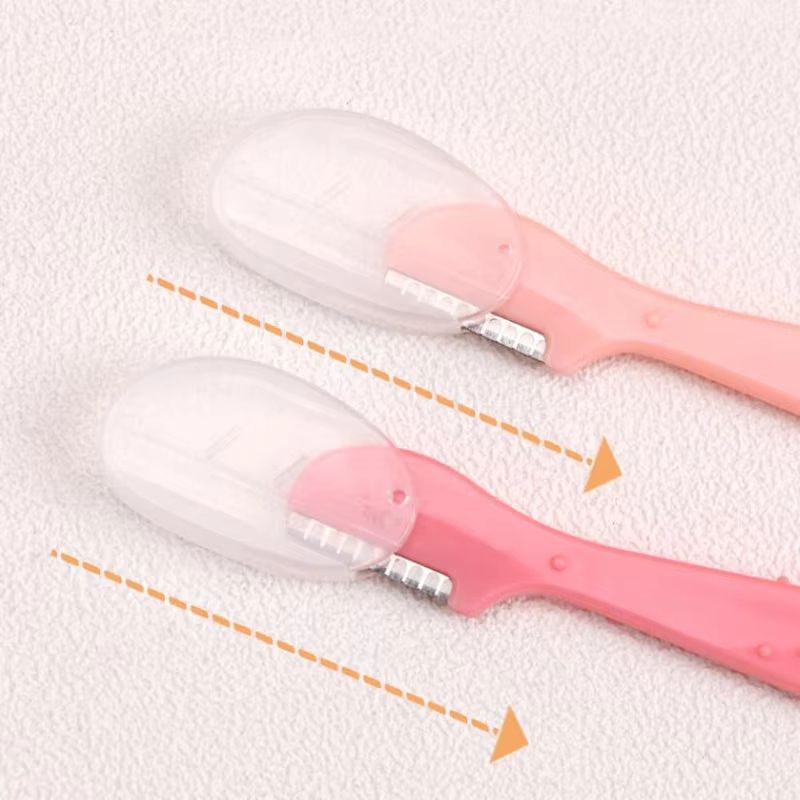 Karsyngirl Straight Handle Round Head Eyebrow Trimmer Set  Gentle AntiScratch Razor For Brows And F 4