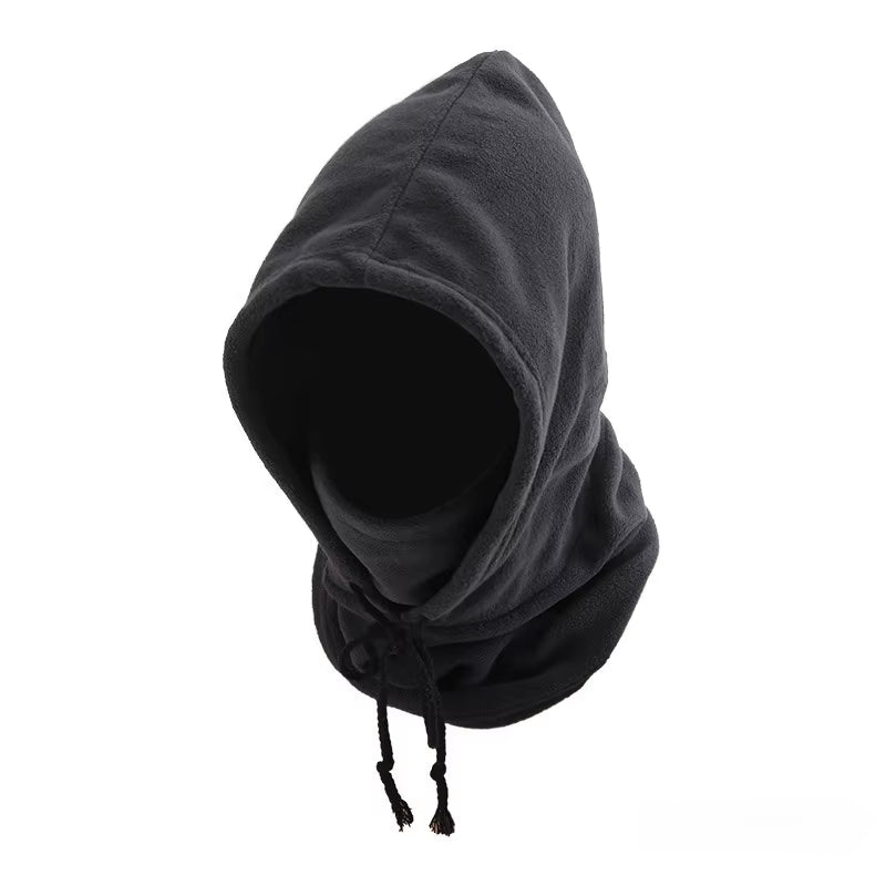 Motorcycle Riding Unisex Winter Balaclava Knit Hood, Windproof Mask with Drawstring, Warm Knitted Cap for Cold Weather