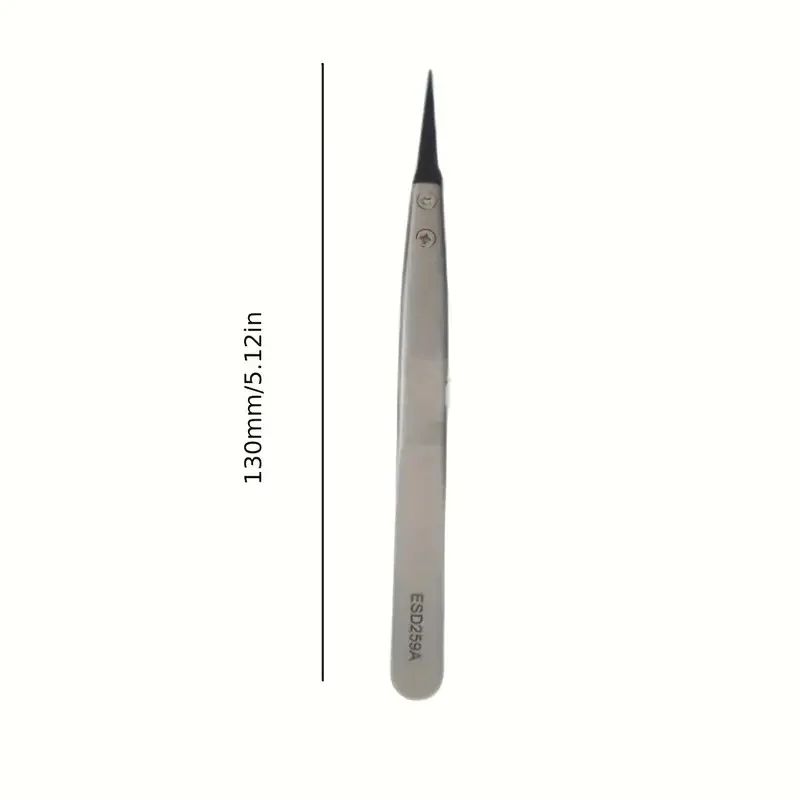 HeavyDuty ESD Safe Precision Tweezers  AntiStatic Stainless Steel For Electronics  Jewelry Repair 4