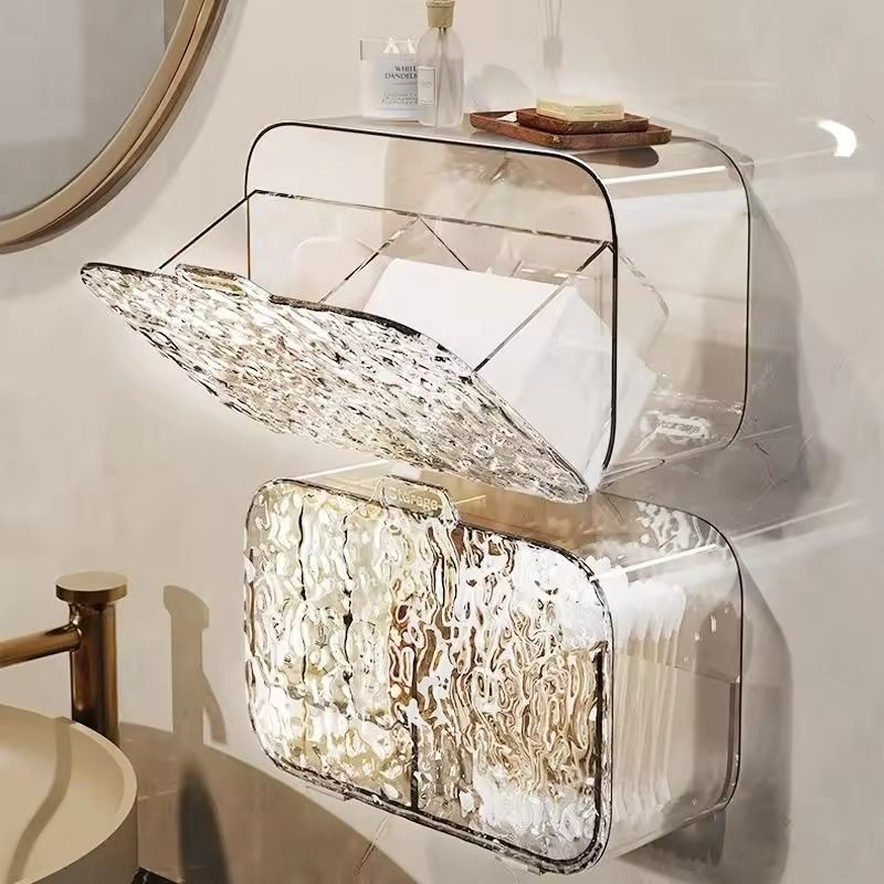 Multifunctional Glacier Pattern Makeup Organizer For Bathroom Storage 8