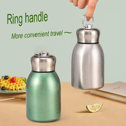 Highvalue Mini Chubby Thermos Cup With 304 Stainless Steel Portable Carrying Ring Big Belly Vacuum  1