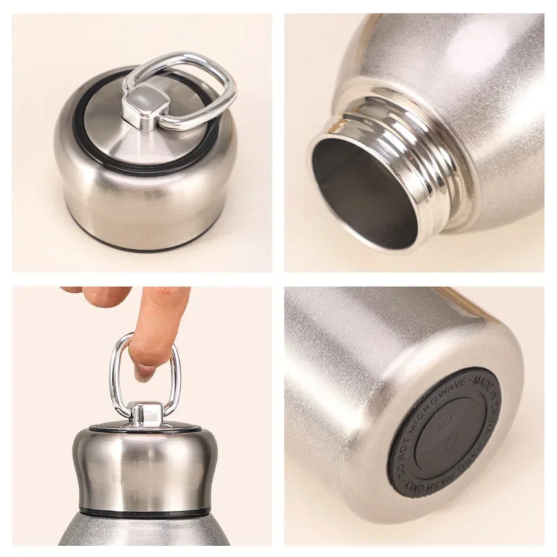 Highvalue Mini Chubby Thermos Cup With 304 Stainless Steel Portable Carrying Ring Big Belly Vacuum  3