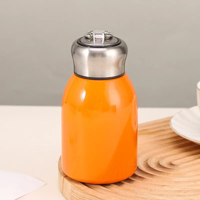 Highvalue Mini Chubby Thermos Cup With 304 Stainless Steel Portable Carrying Ring Big Belly Vacuum  4