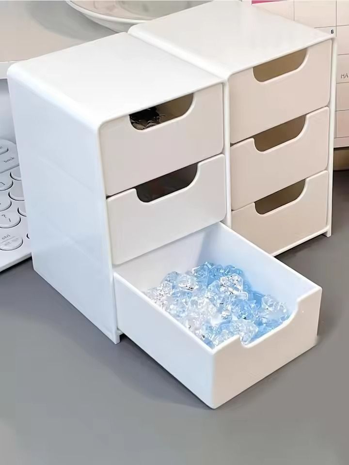 Mini Desktop Jewelry And Cosmetic Organizer With Drawers 4