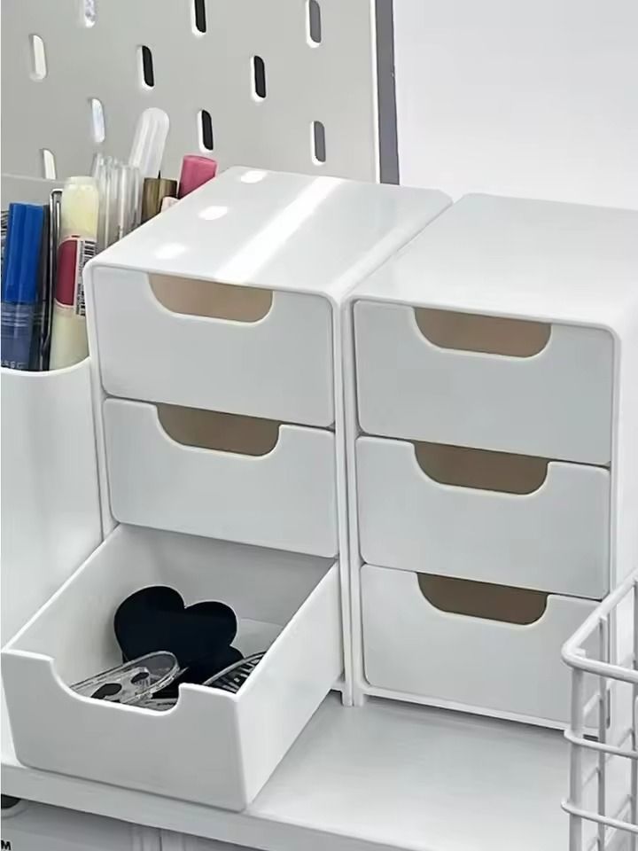 Mini Desktop Jewelry And Cosmetic Organizer With Drawers 2