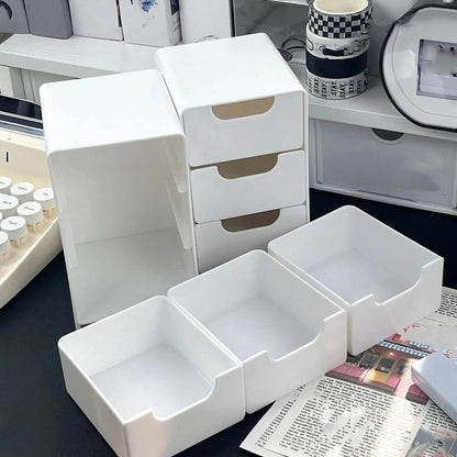 Mini Desktop Jewelry And Cosmetic Organizer With Drawers 5