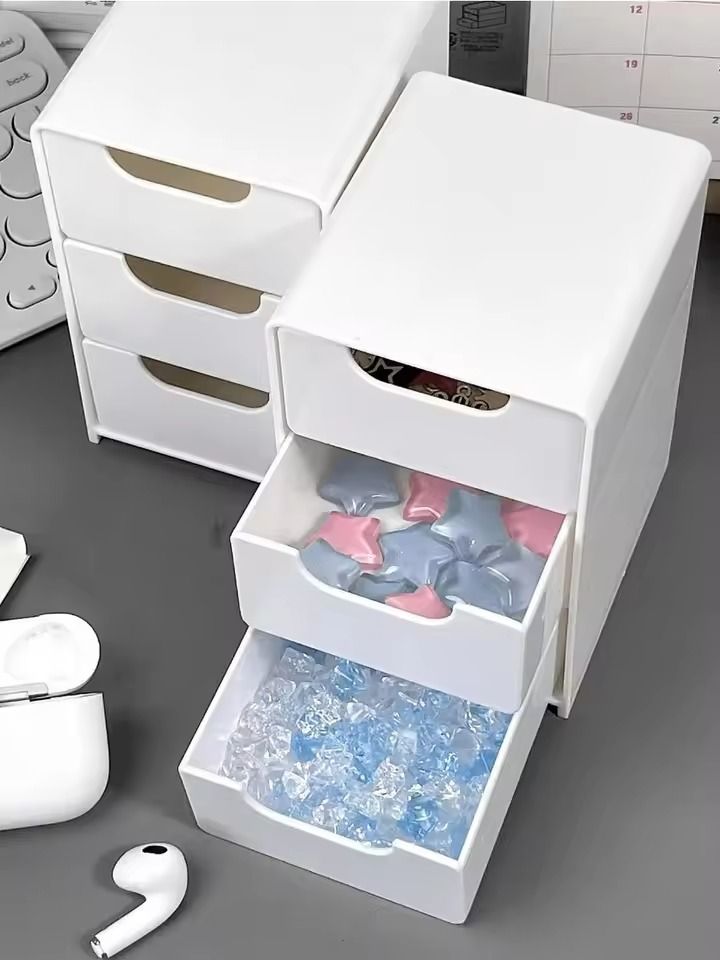 Mini Desktop Jewelry And Cosmetic Organizer With Drawers 3