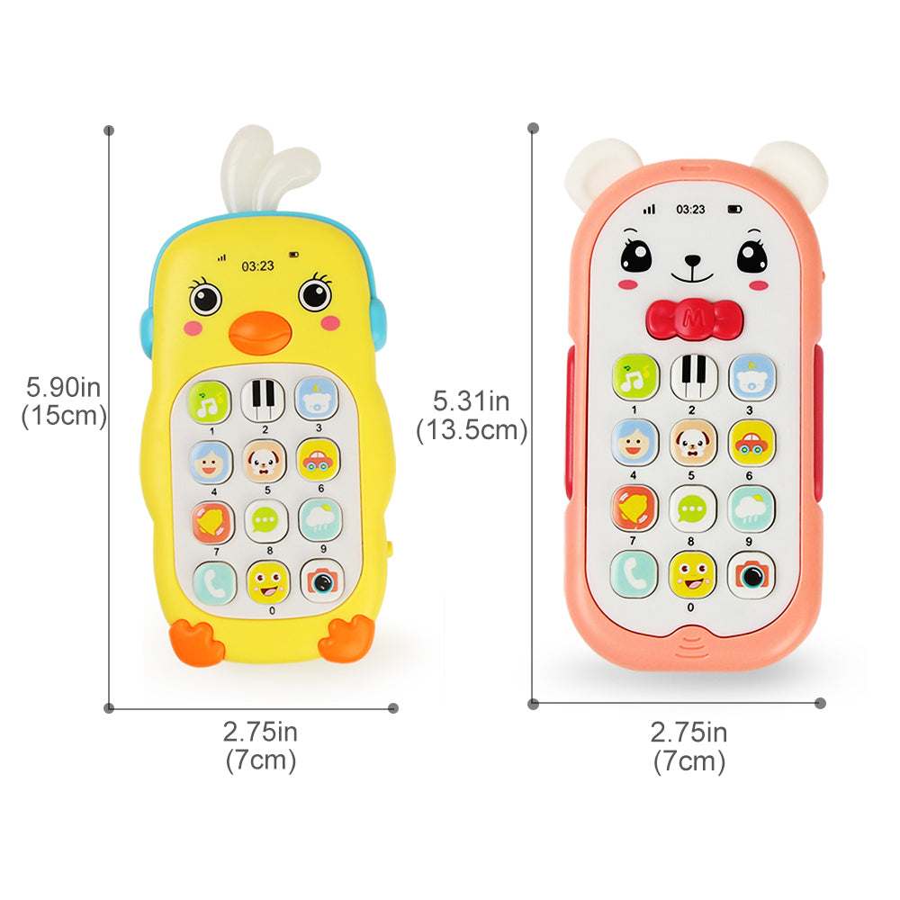 Teether Phone With Sound  Light Baby Musical Cartoon Mobile Learning Toy Educational Gift For Babie 1