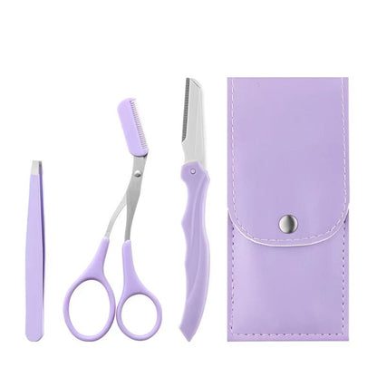Karsyngirl 23Pcs Stainless Steel Eyebrow Trimmer Set  Folding Eyebrow Clipper Comb And Tweezers For 2