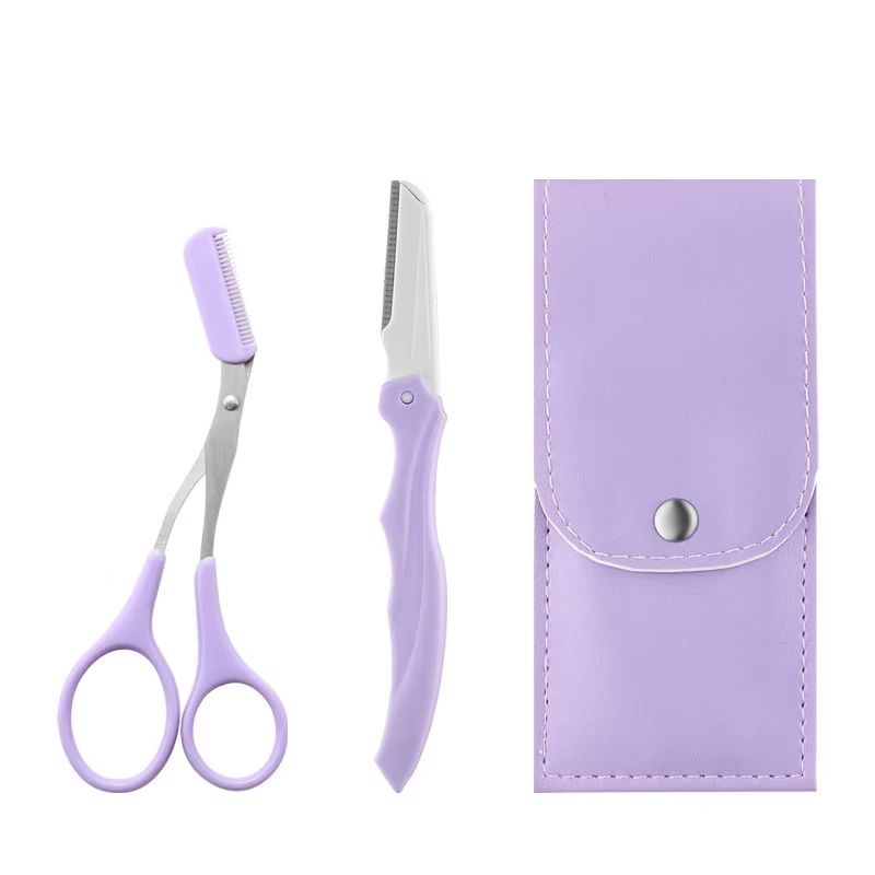 Karsyngirl 23Pcs Stainless Steel Eyebrow Trimmer Set  Folding Eyebrow Clipper Comb And Tweezers For 3