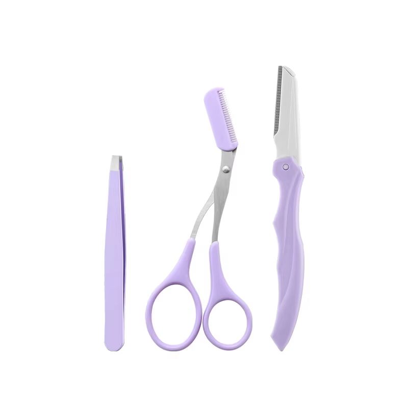 Karsyngirl 23Pcs Stainless Steel Eyebrow Trimmer Set  Folding Eyebrow Clipper Comb And Tweezers For 6