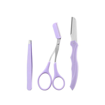 Karsyngirl 23Pcs Stainless Steel Eyebrow Trimmer Set  Folding Eyebrow Clipper Comb And Tweezers For 6