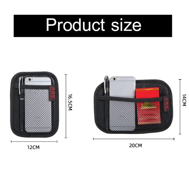 Car Interior Organizer Oxford Fabric Net Bags Leather Mesh Storage For Phones Coins Keys 6