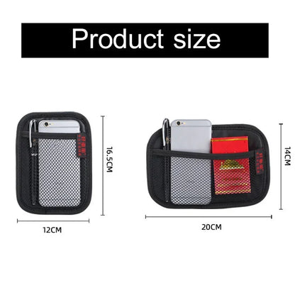 Car Interior Organizer Oxford Fabric Net Bags Leather Mesh Storage For Phones Coins Keys 6