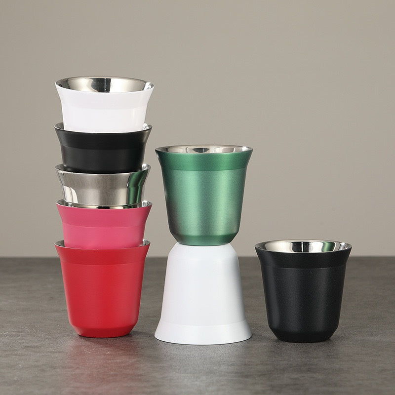 High-grade Solid Color Water Cup, Summer New Simple Flat Bottom Coffee Cup, Stainless Steel Double-layer Inner Tank Caps