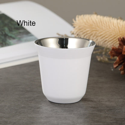 Highgrade Solid Color Water Cup Summer New Simple Flat Bottom Coffee Cup Stainless Steel Doublelaye 3