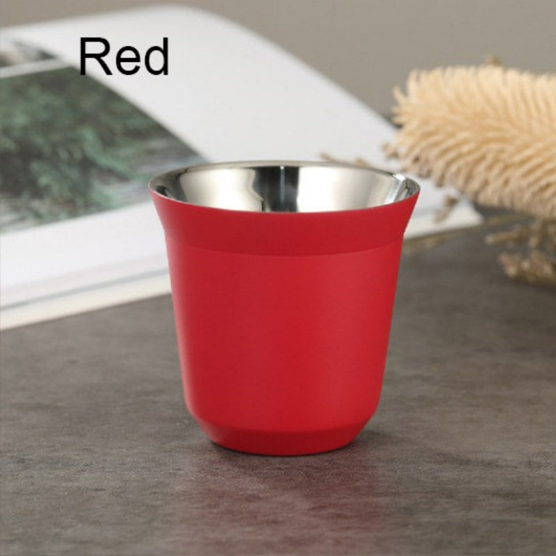 Highgrade Solid Color Water Cup Summer New Simple Flat Bottom Coffee Cup Stainless Steel Doublelaye 4