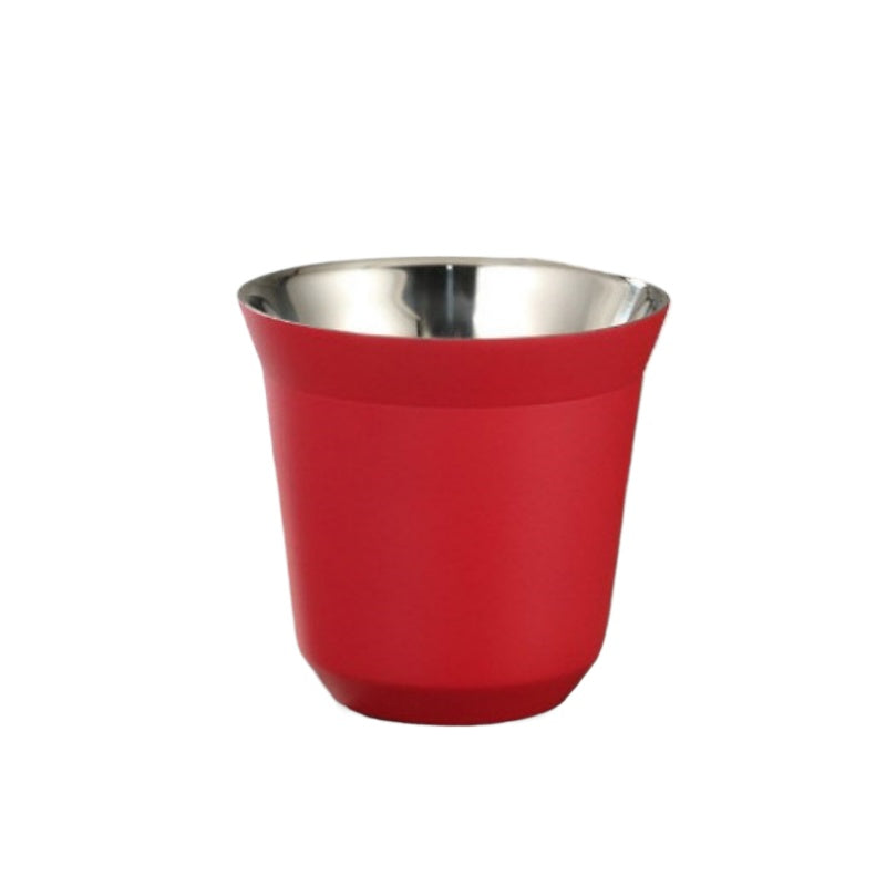 Highgrade Solid Color Water Cup Summer New Simple Flat Bottom Coffee Cup Stainless Steel Doublelaye 7