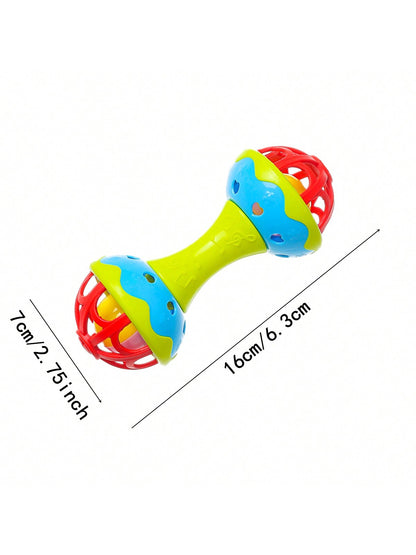 Hand Rattles Soothing, Toddler Double-Headed Rattle Toys, Baby Grip Nibbling Toys