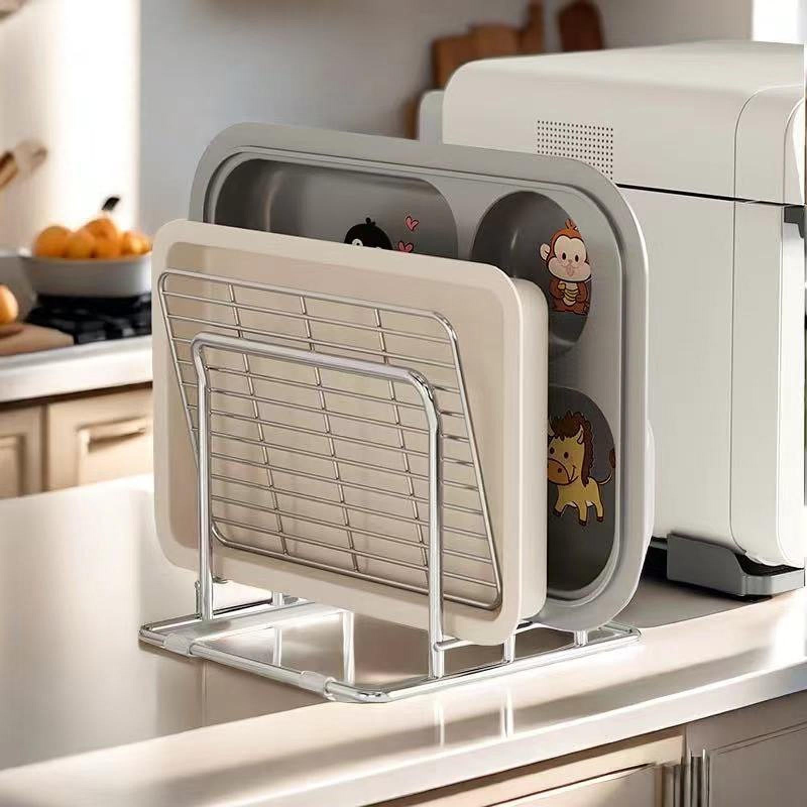 Stainless Steel Pot Lid Storage Rack Multifunction Cutting Board Kitchen Placement Rack Pot Utensil 2