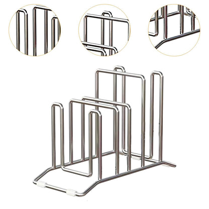 Stainless Steel Pot Lid Storage Rack Multifunction Cutting Board Kitchen Placement Rack Pot Utensil 4