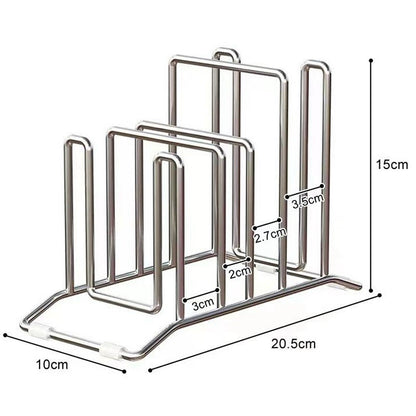 Stainless Steel Pot Lid Storage Rack Multifunction Cutting Board Kitchen Placement Rack Pot Utensil 5