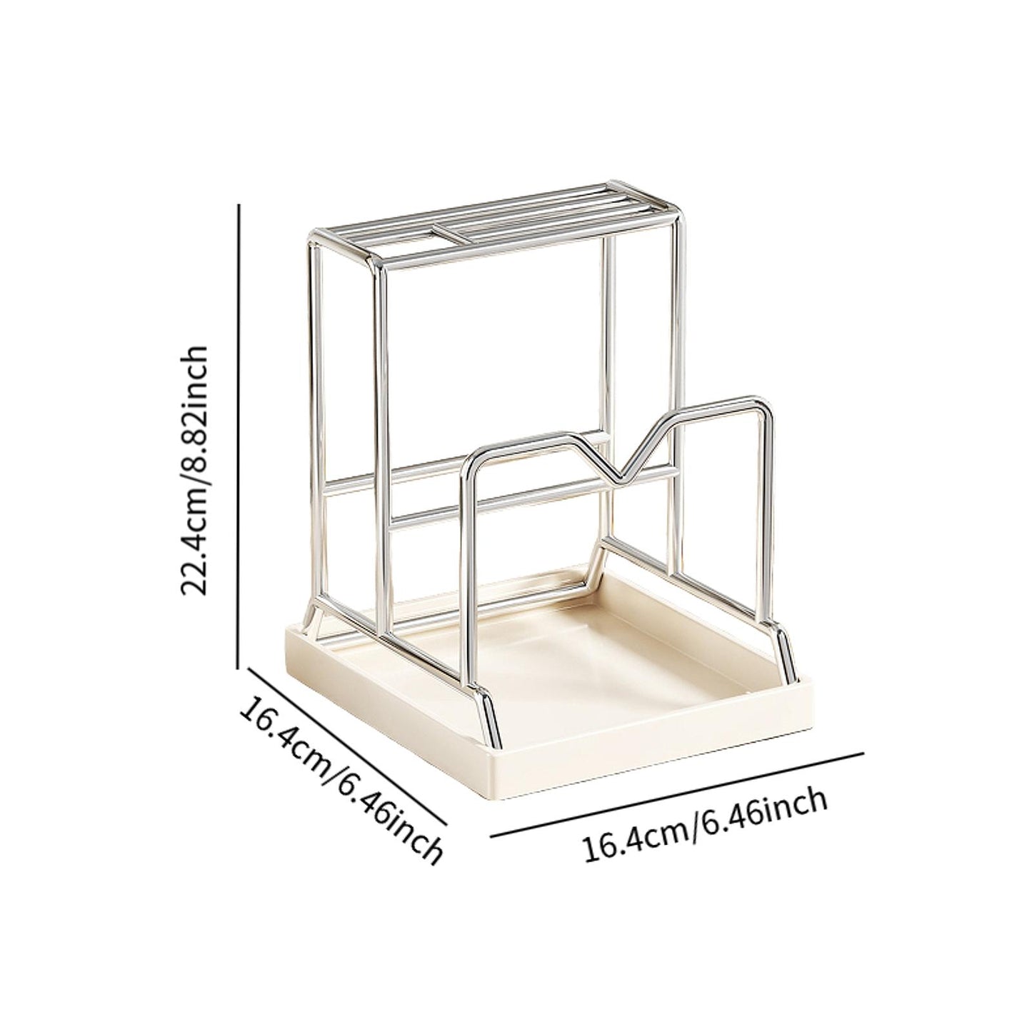 Stainless Steel Pot Lid Storage Rack Multifunction Cutting Board Kitchen Placement Rack Pot Utensil 6