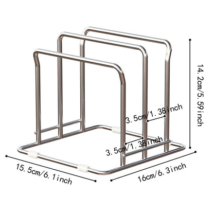 Stainless Steel Pot Lid Storage Rack Multifunction Cutting Board Kitchen Placement Rack Pot Utensil 7