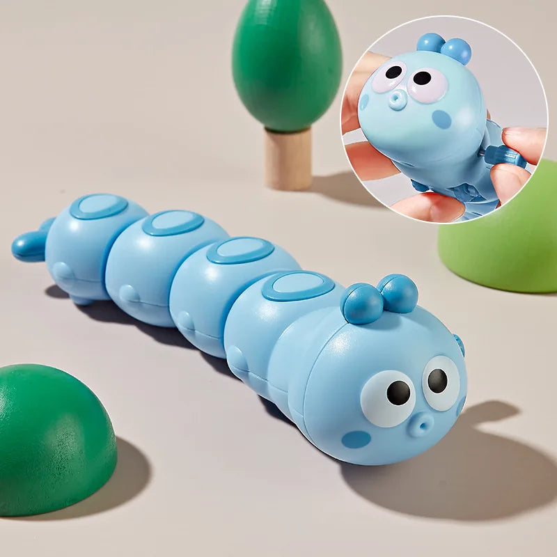 Crawling Toys Parent Child Interactive Cute Animal, Cartoon Clockwork Caterpillar Baby Wind Up Toy for Kids Funny Gift