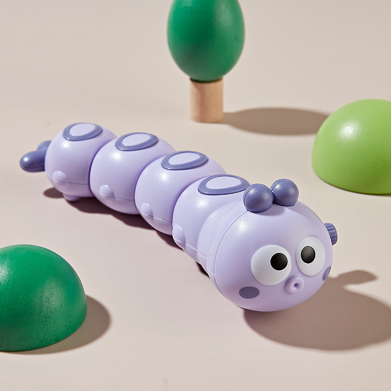 Crawling Toys Parent Child Interactive Cute Animal, Cartoon Clockwork Caterpillar Baby Wind Up Toy for Kids Funny Gift
