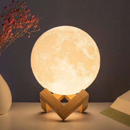 Starry Moon Lamp With Stand LED Night Light For Bedroom Decor Night Lights Kids Gift Moon Lamp 1