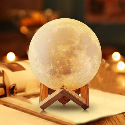 Starry Moon Lamp With Stand LED Night Light For Bedroom Decor Night Lights Kids Gift Moon Lamp 3