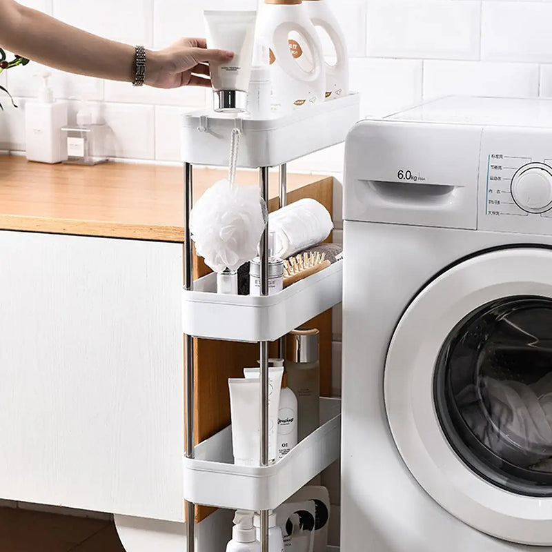 Movable Gap Storage Rack, Slim Rolling Utility Cart for Kitchen, Bathroom, Living Room