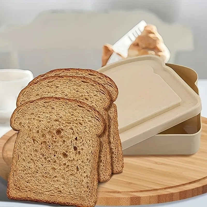 Large-capacity Bento Box, Toast Shaped Bamboo Fiber, Kitchen Outdoor Picnic Box