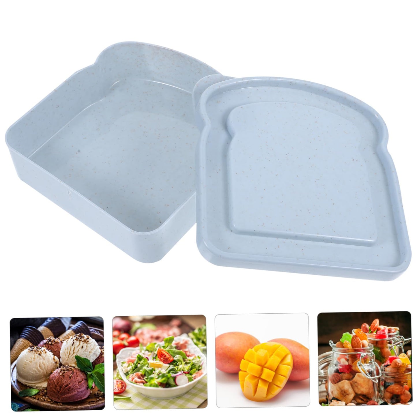 Large-capacity Bento Box, Toast Shaped Bamboo Fiber, Kitchen Outdoor Picnic Box