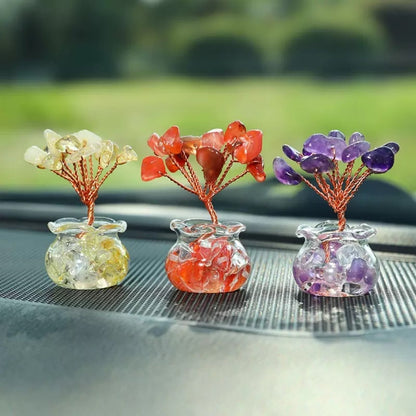 Mini Crystal Tree, High Quality Mini Gravel Flowerpot, Resin Crystal Decoration
