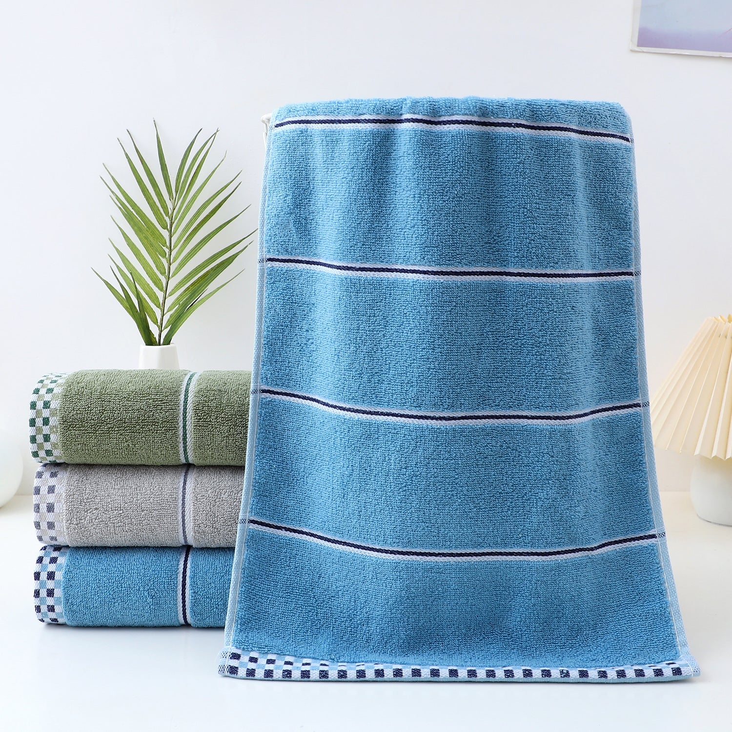 Absorbent Jacquard Polyester Cotton Towel AllCotton Class A Face And Bath Towel For Adults 4
